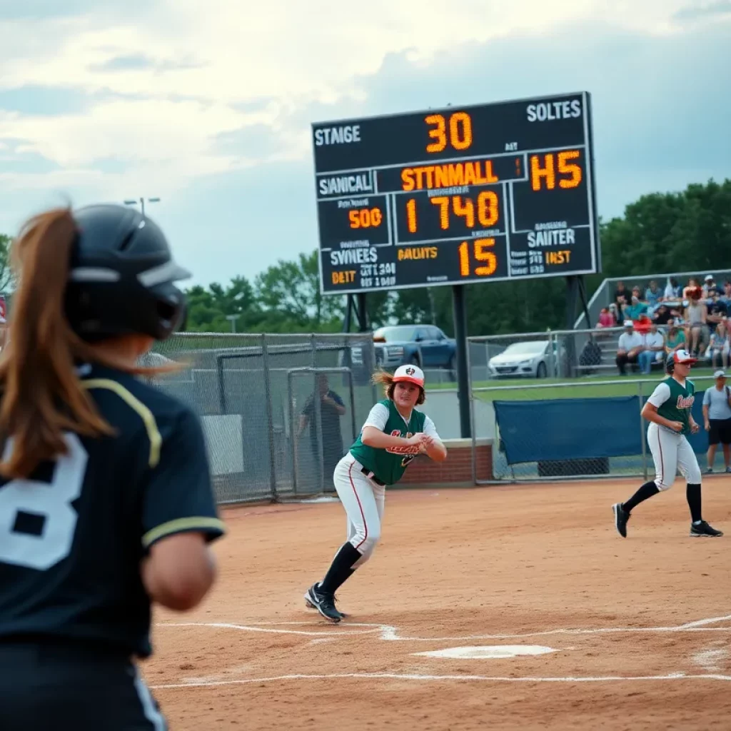 ADM Tigers celebrating their victory in the softball tournament.