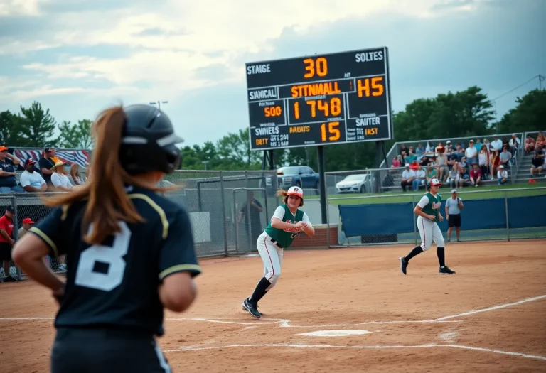 ADM Tigers celebrating their victory in the softball tournament.