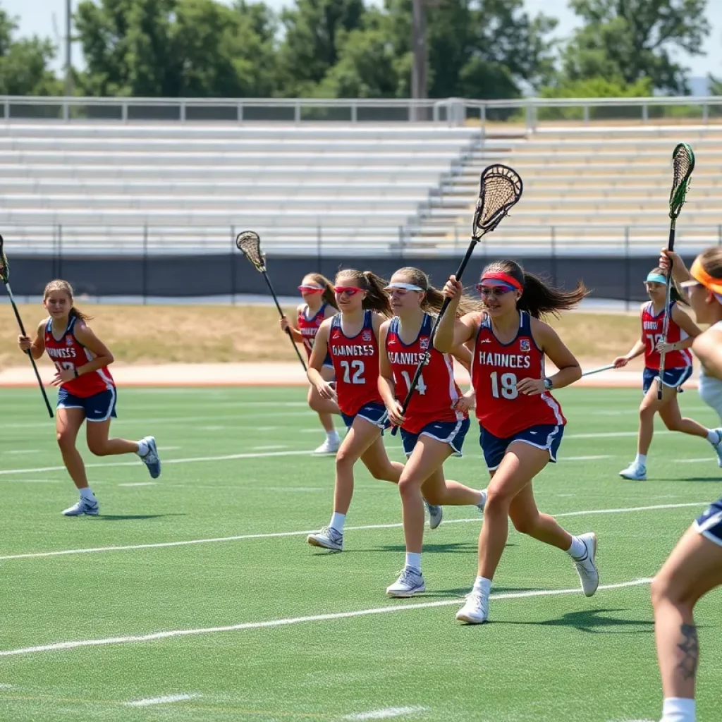 Aptos High School girls lacrosse team playing on the field