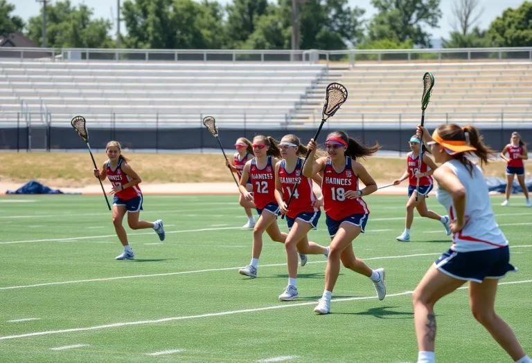 Aptos High School girls lacrosse team playing on the field