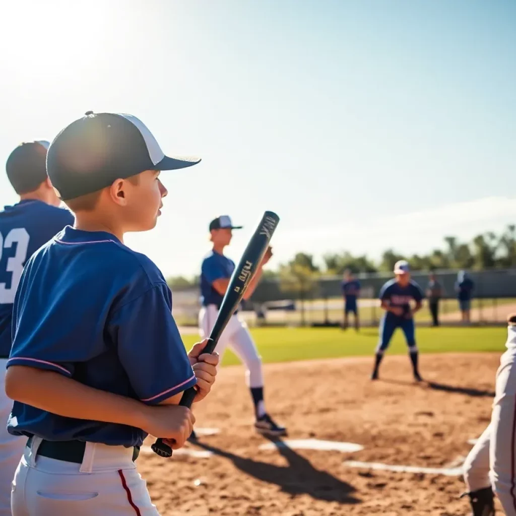 Young baseball players in action on the field