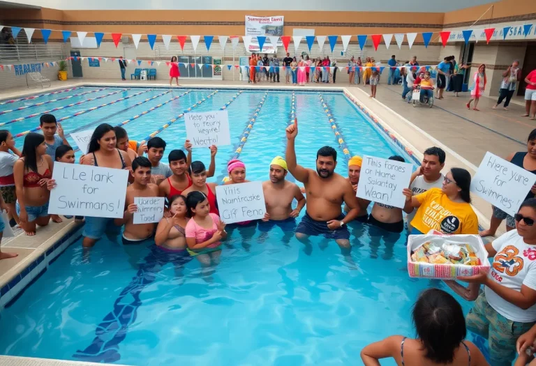 Swimming community supporting a coach in need