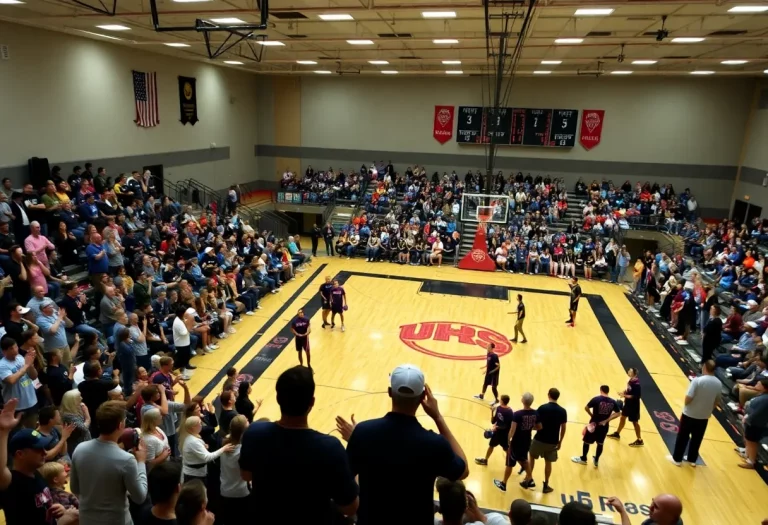 Avon High School basketball team practicing on the court
