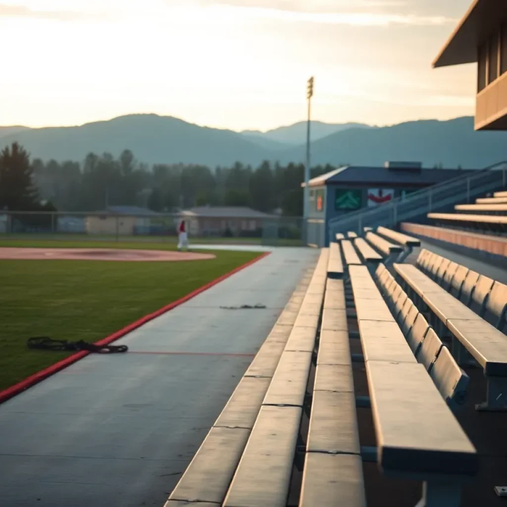 Empty Cabrillo High School baseball field at dawn