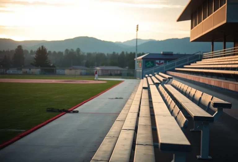 Empty Cabrillo High School baseball field at dawn