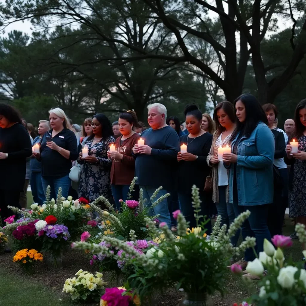 Community members gathered in Cleveland, Mississippi, holding candles in remembrance.
