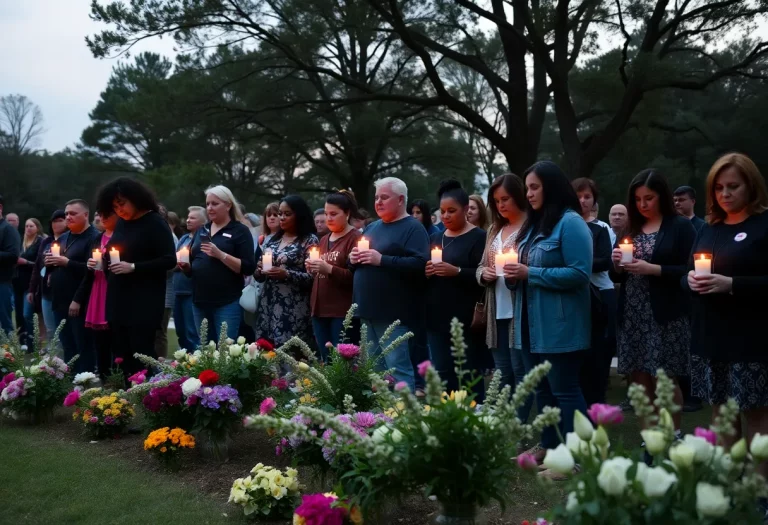 Community members gathered in Cleveland, Mississippi, holding candles in remembrance.