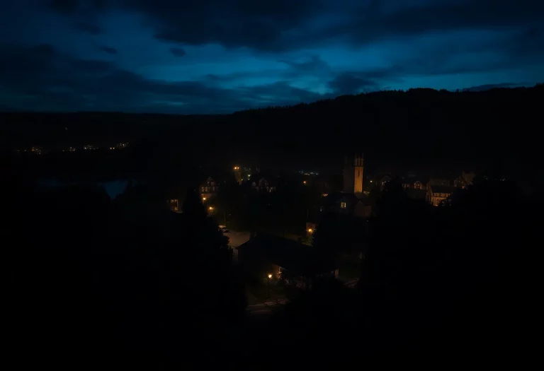 Nighttime landscape symbolizing a cold case murder story