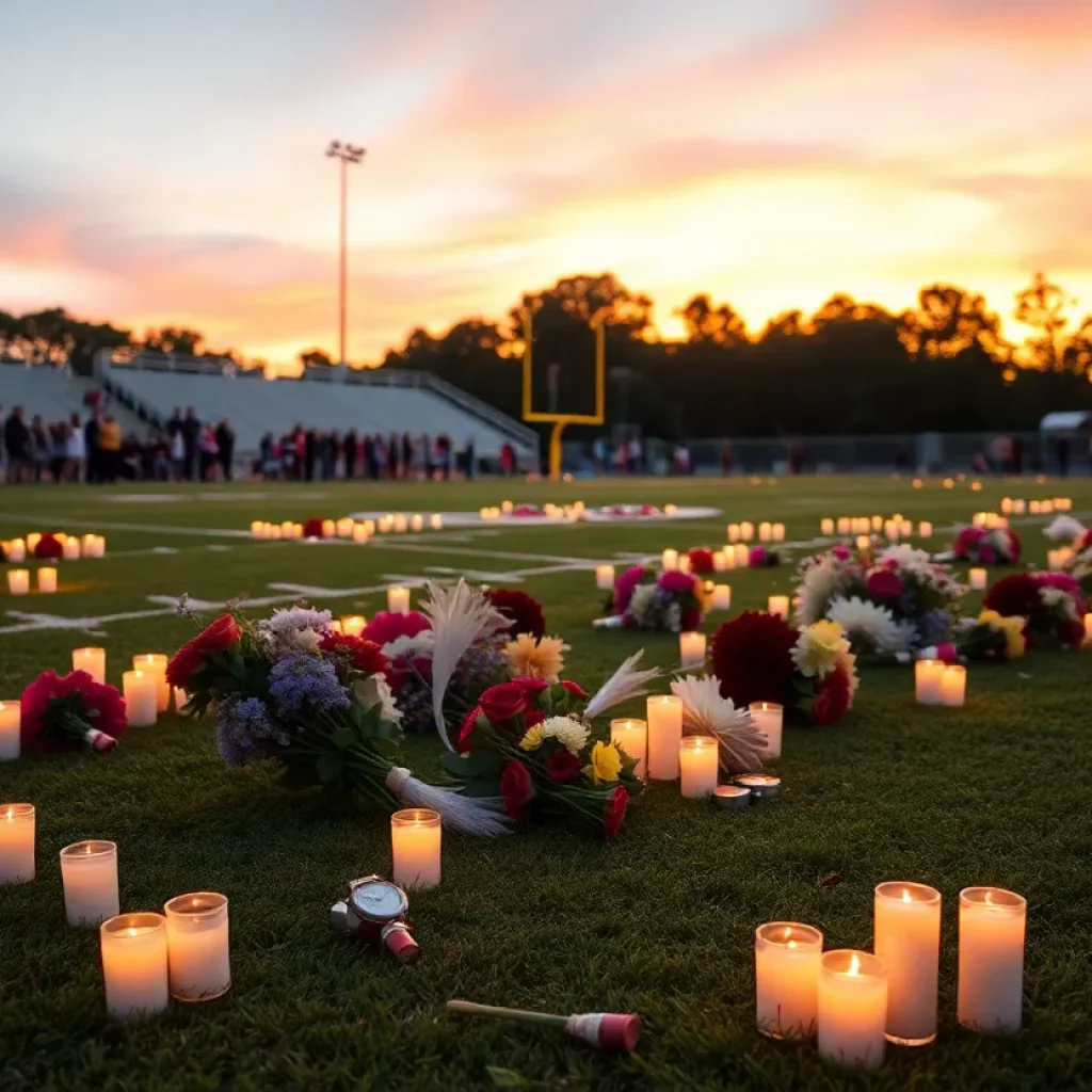 Community gathering to honor a young football player