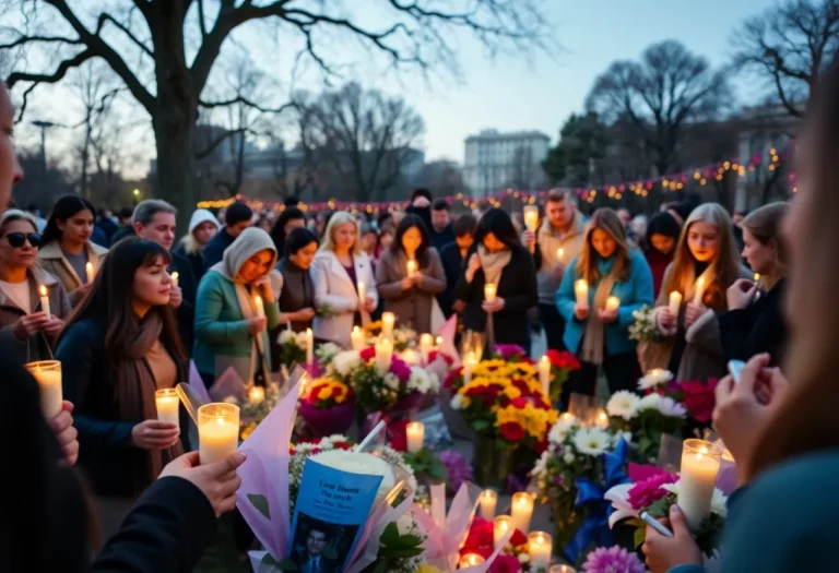 Tributes in a park for Sitivi Faiai