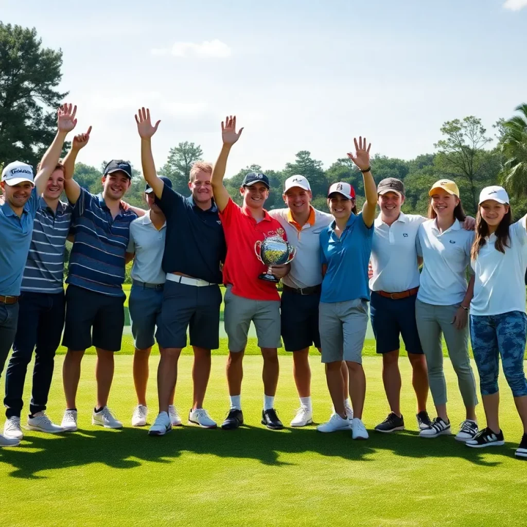 Cookeville High School golfers celebrating a victory