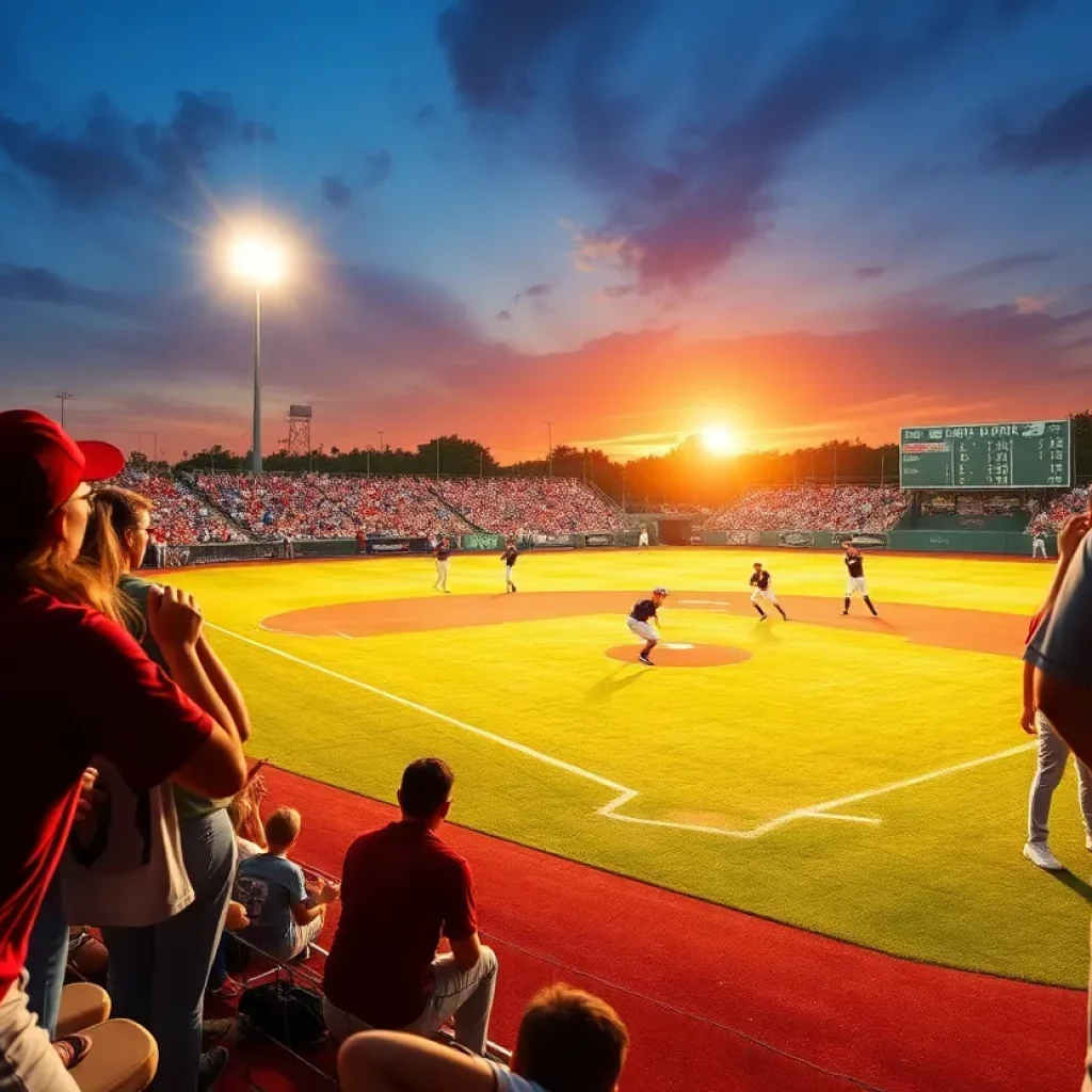 Young baseball players from Corona High School on the field