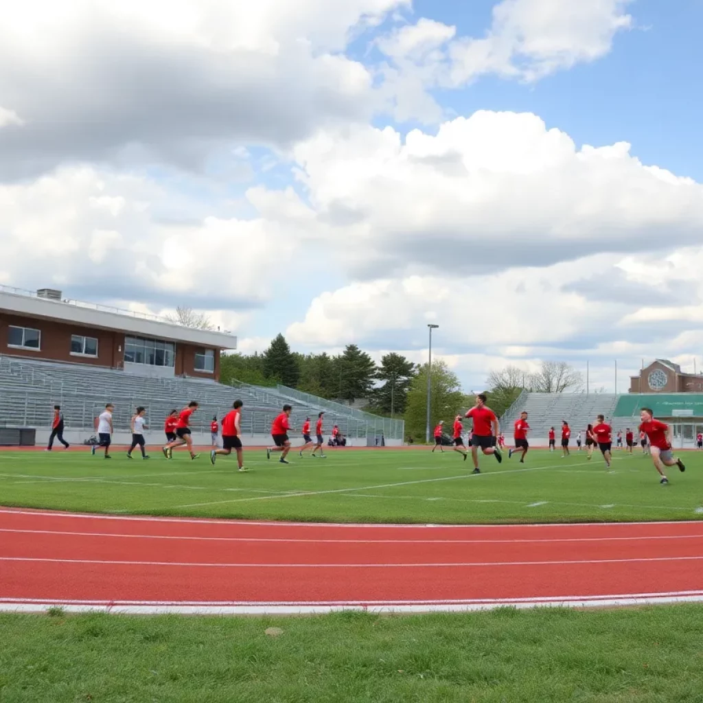 Outdoor track field at Elizabethtown High School