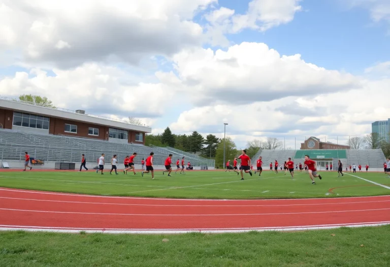 Outdoor track field at Elizabethtown High School