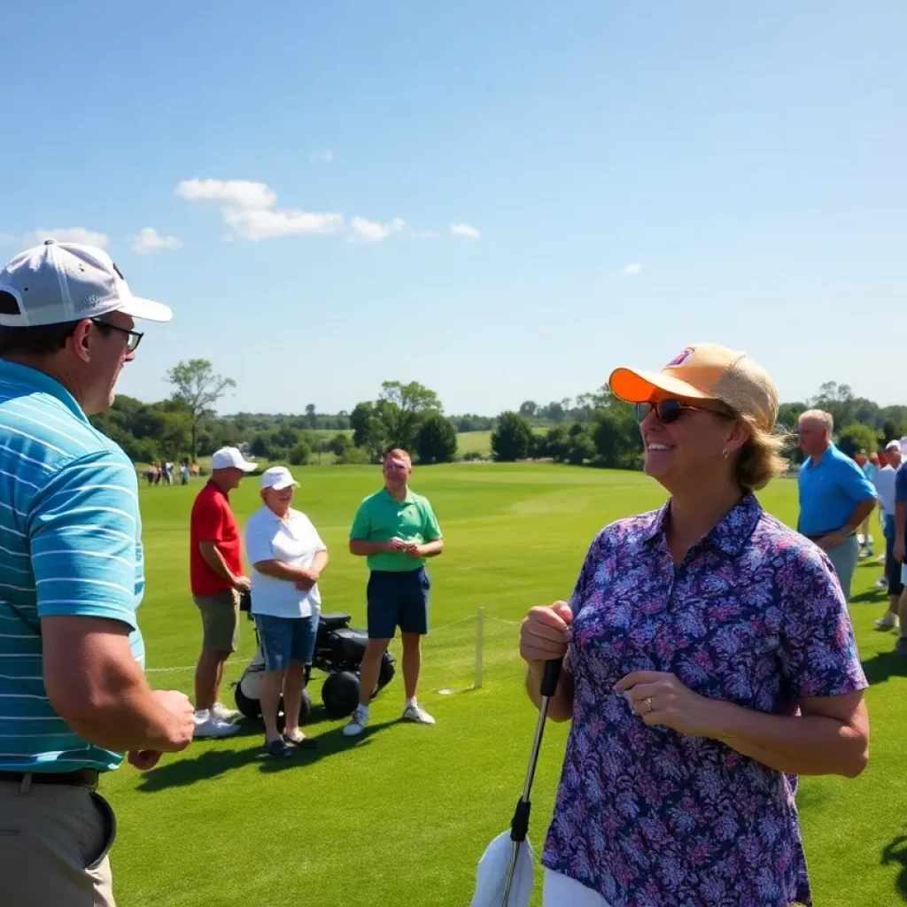 Participants enjoying a golf fundraiser event in Faribault