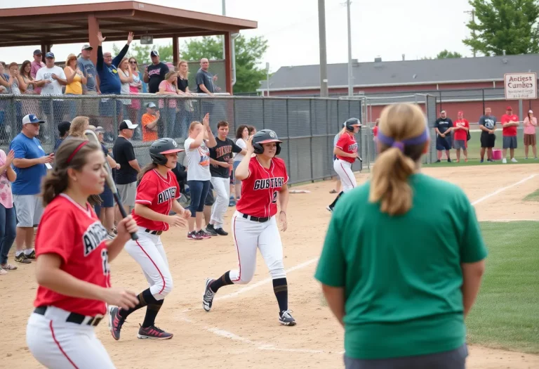High school softball championship at Rogers Park in Fort Dodge.
