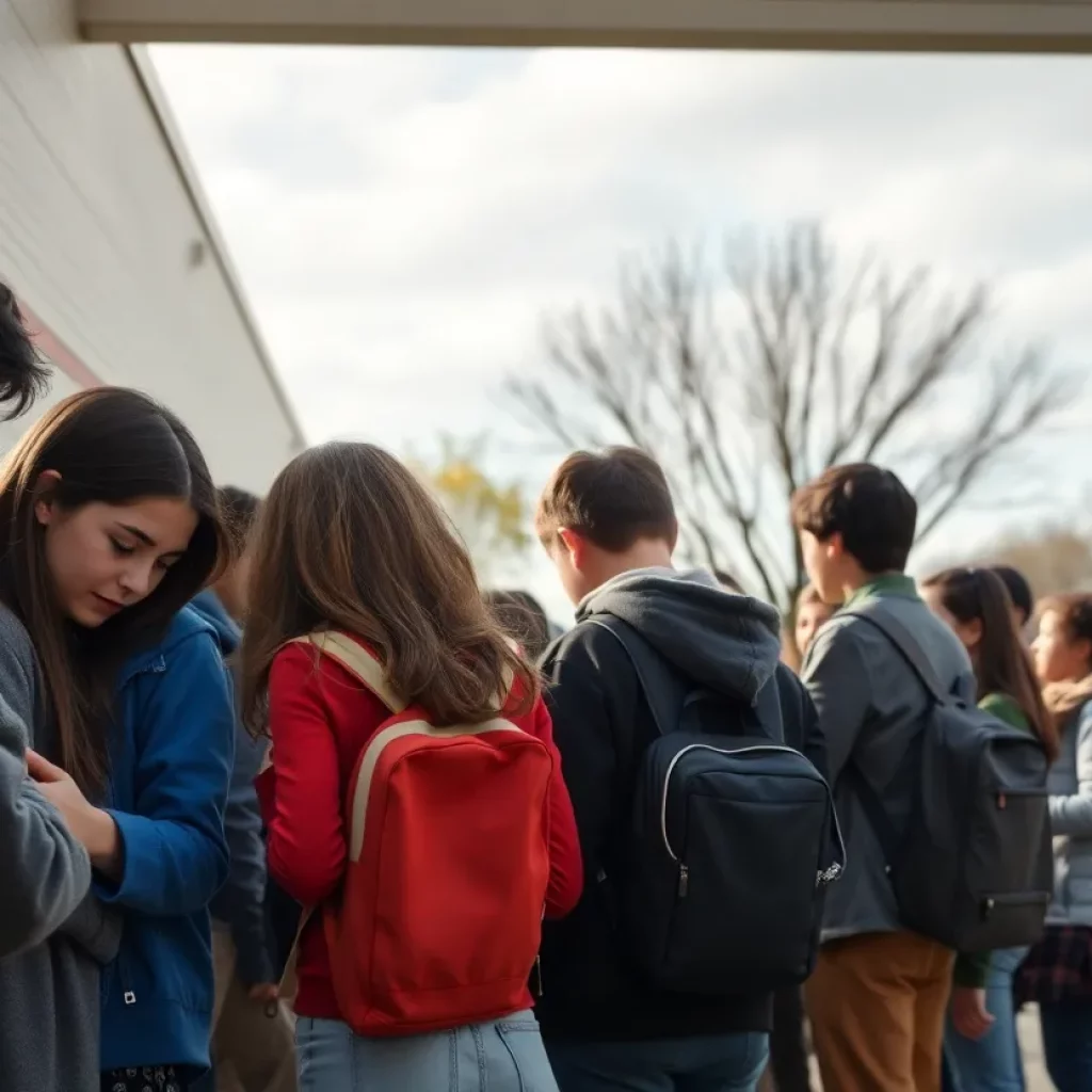 Students supporting each other in grief at Franklin County High School