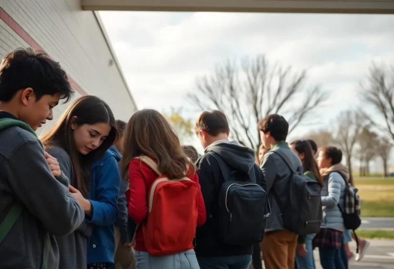 Students supporting each other in grief at Franklin County High School