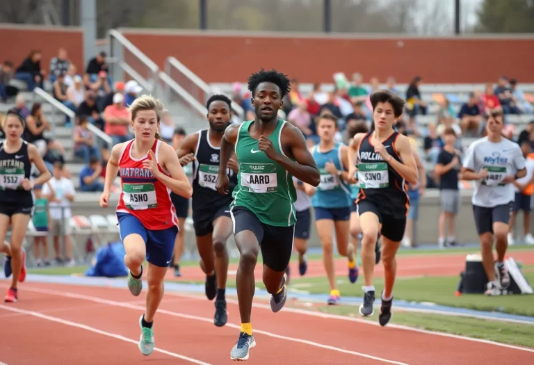 Girls track and field athletes competing at Gardner Area High School