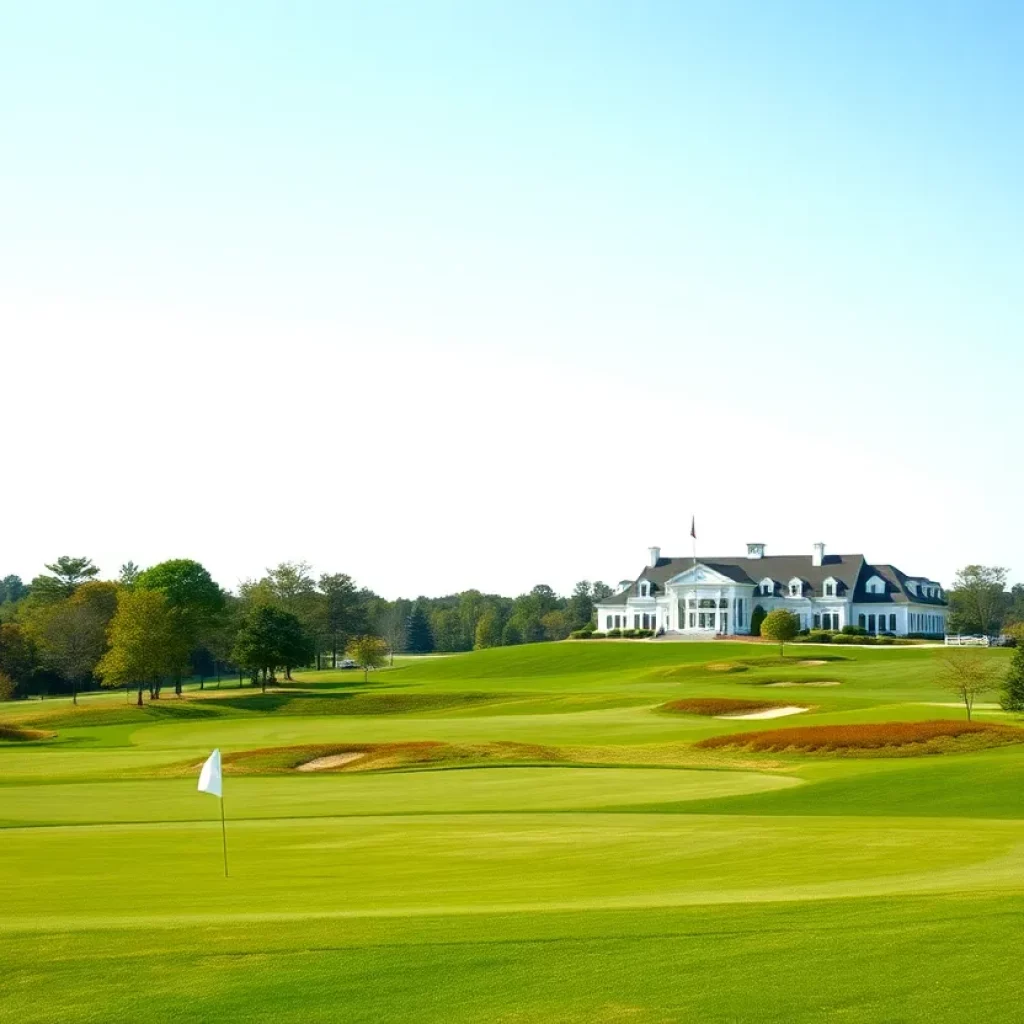 A scenic view of a golf course in Pinehurst, North Carolina.