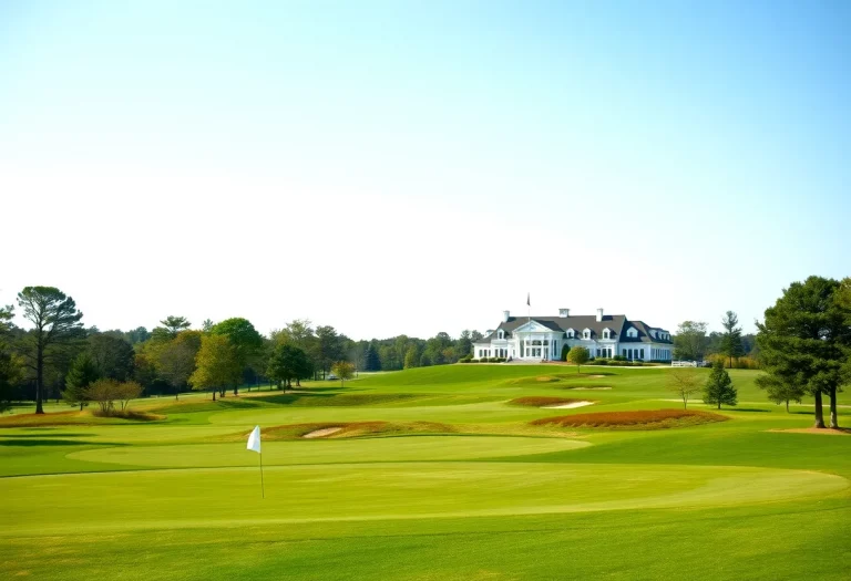 A scenic view of a golf course in Pinehurst, North Carolina.