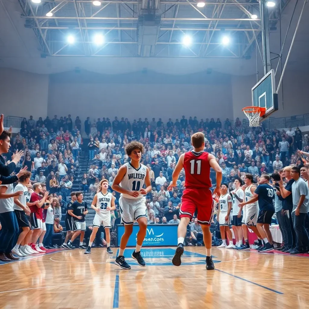 Fans cheering on basketball players at Governors Challenge tournament