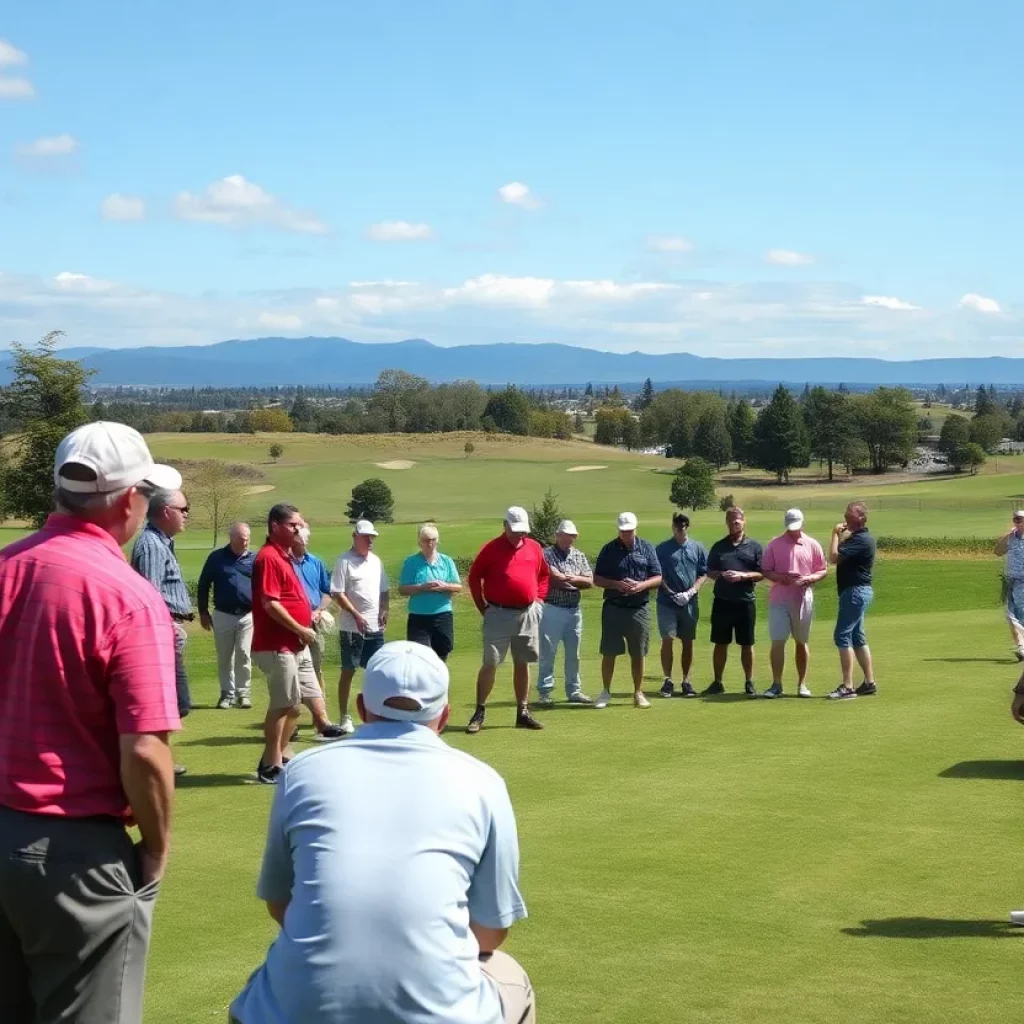 Participants at the Grand Forks Golf Scramble supporting school sports