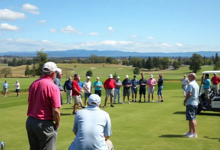 Participants at the Grand Forks Golf Scramble supporting school sports