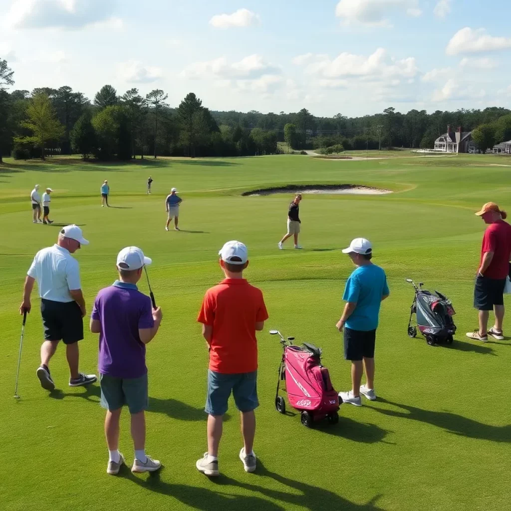 Grand Forks Red River boys golf team practicing at Pinehurst