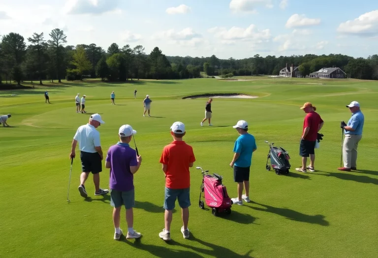Grand Forks Red River boys golf team practicing at Pinehurst