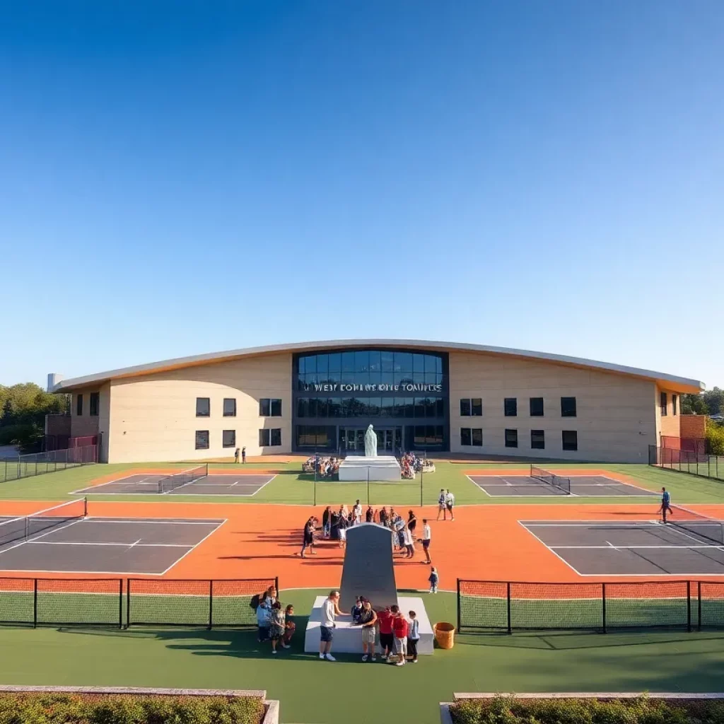 New tennis facility at Grand Junction High School with community members