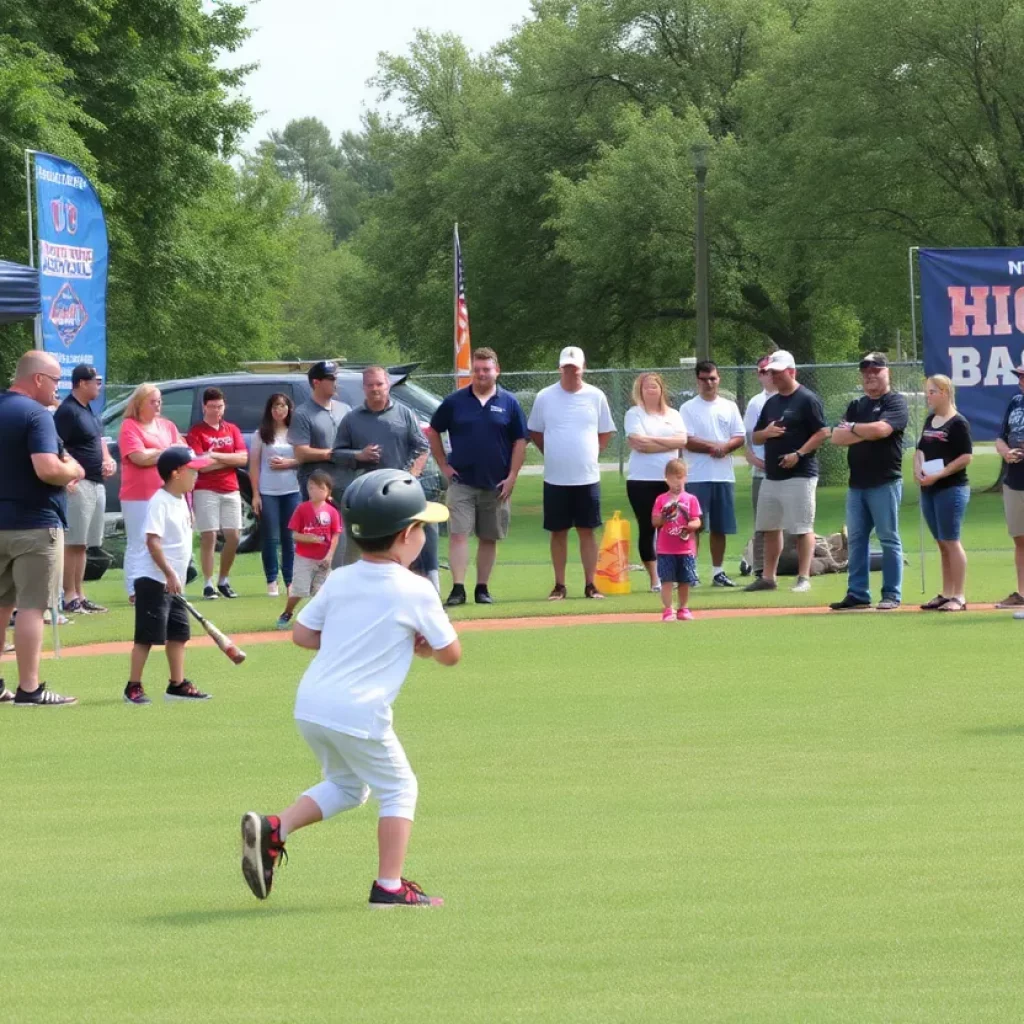 Community members participating in fundraising for high school baseball in Great Falls.