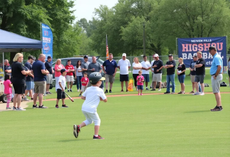 Community members participating in fundraising for high school baseball in Great Falls.
