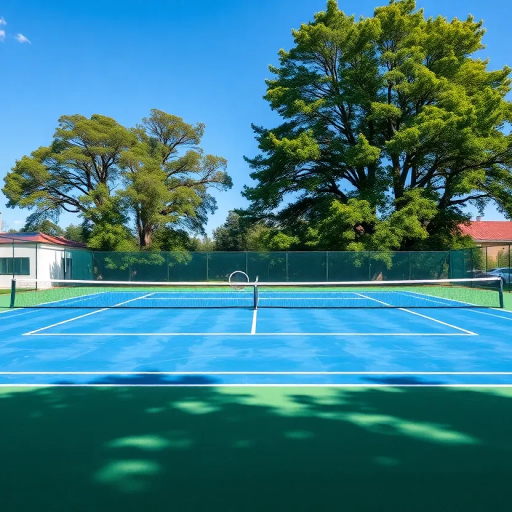 Empty tennis courts at Gridley High School