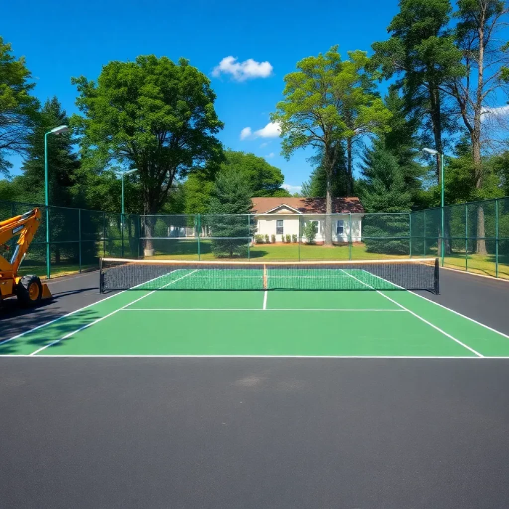 Renovated tennis courts in Hamden, Connecticut