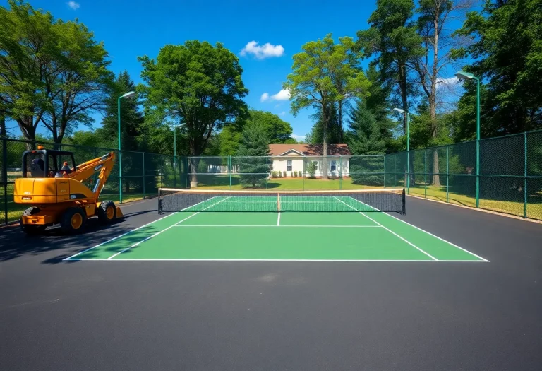 Renovated tennis courts in Hamden, Connecticut