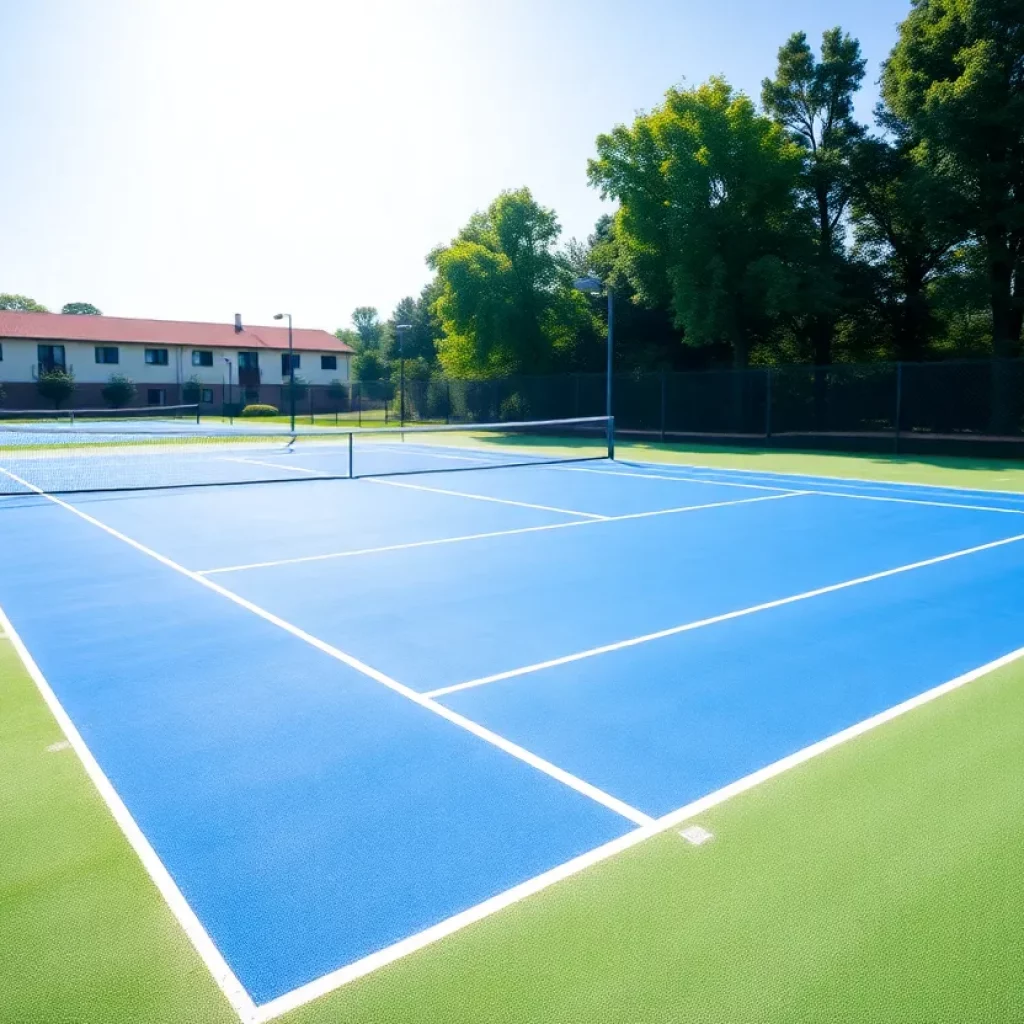 Newly renovated tennis courts at Hanover Area High School