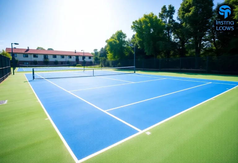 Newly renovated tennis courts at Hanover Area High School