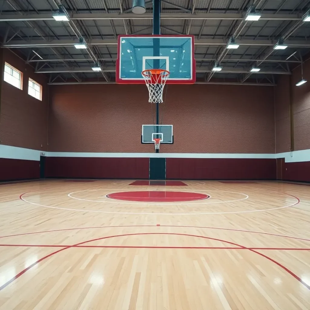 Basketball court at Harrison High School
