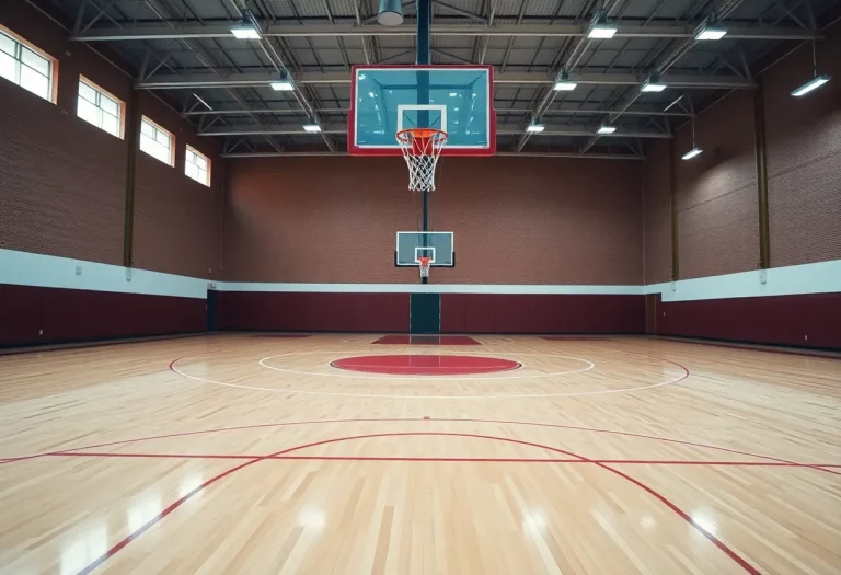 Basketball court at Harrison High School
