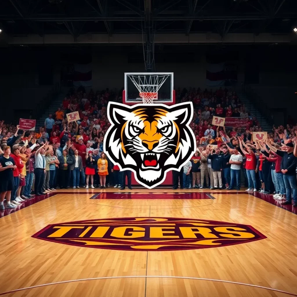 Celebration of Hattiesburg basketball victory with fans and players.