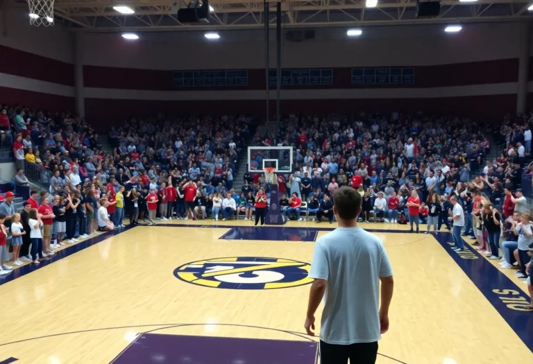 High School basketball fans supporting young athletes