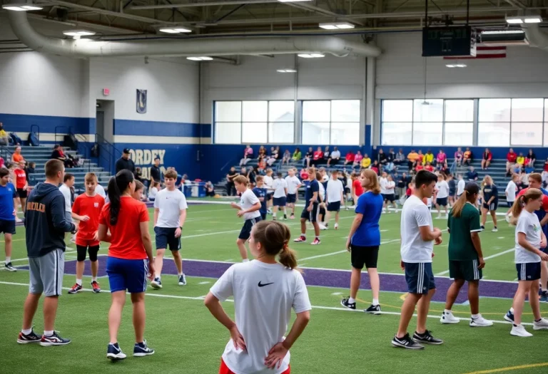 Athletes engaged in practice for high school sports, representing teamwork and determination.