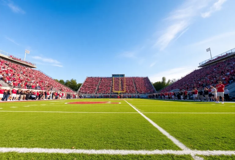 Crowd cheering on Illinois high school football players
