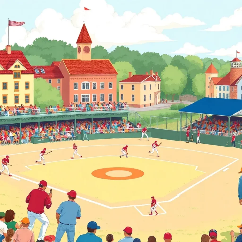 Players in action during a baseball game at Norway Field