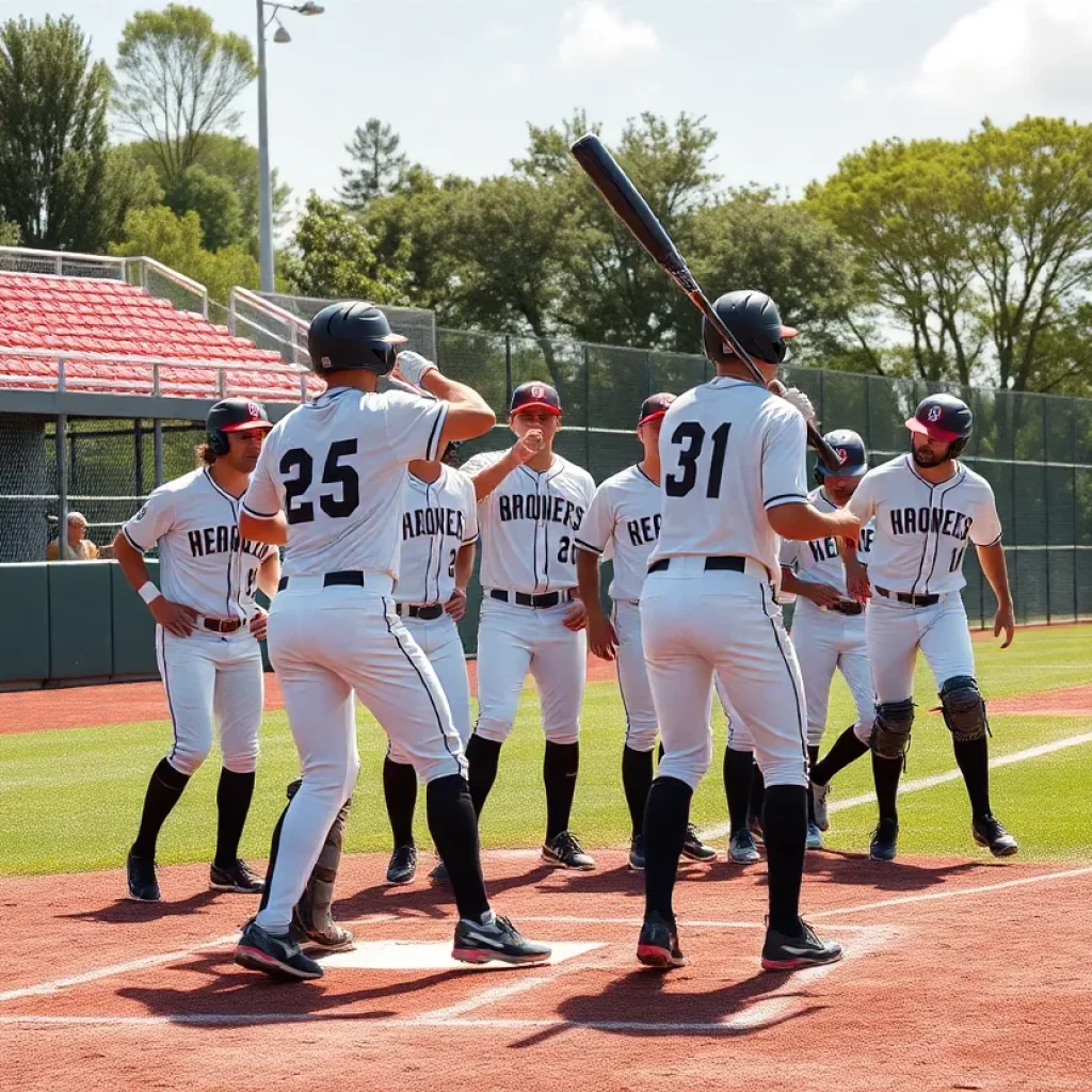 Iowa City Regina Baseball Team playing a game