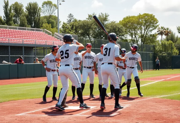 Iowa City Regina Baseball Team playing a game