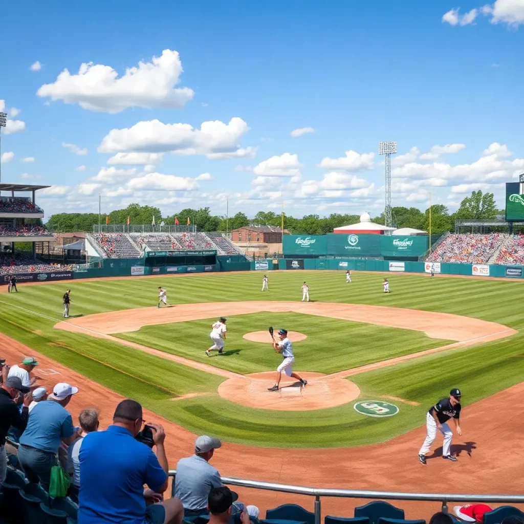 Players competing in the Iowa High School Baseball Tournament