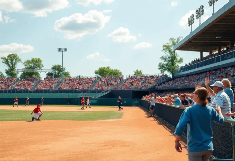 Fans cheering at Iowa High School Baseball and Softball Semifinals