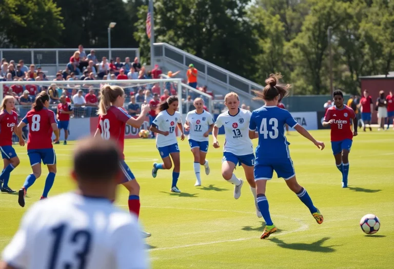 Soccer players from Jamestown in action at the National Presidents Cup